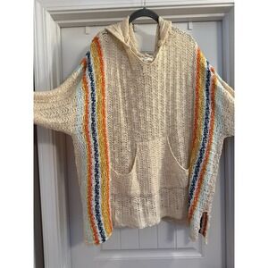 Easel Los Angeles Crochet Sweater Colorful Oversized Pullover - Large Boho